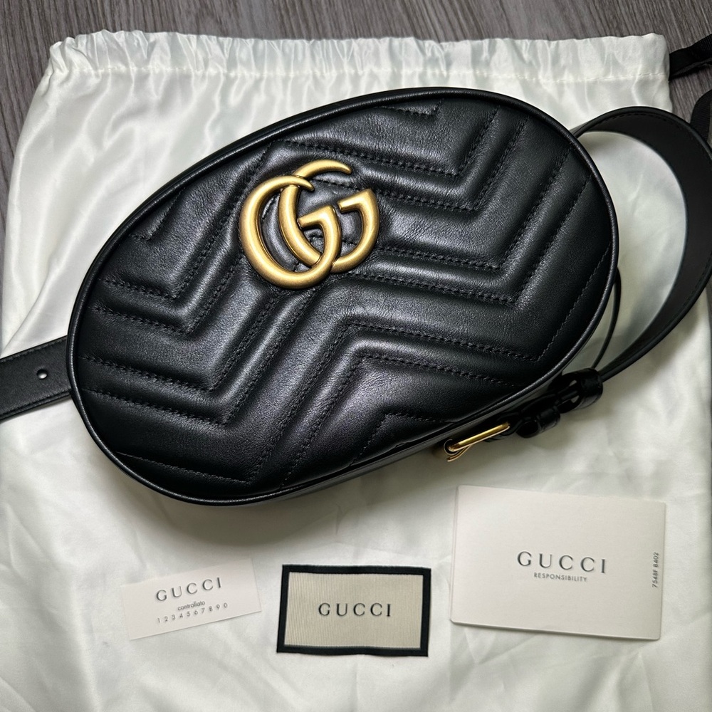 Gucci Black Leather Belt Bag